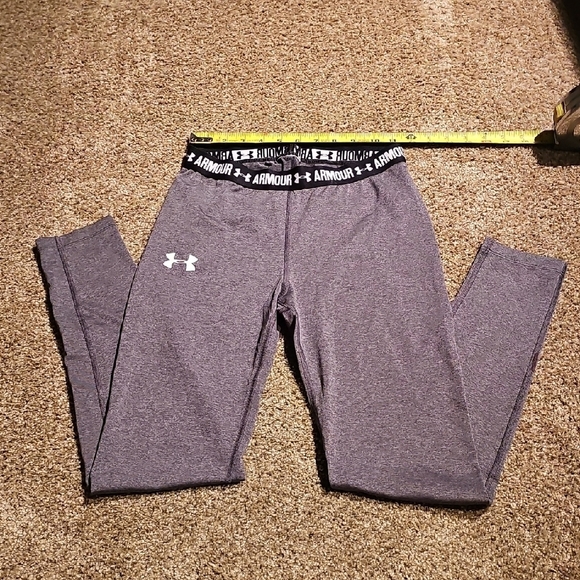 Under Armour Gray Athletic Leggings Performance Fit - Picture 1 of 7